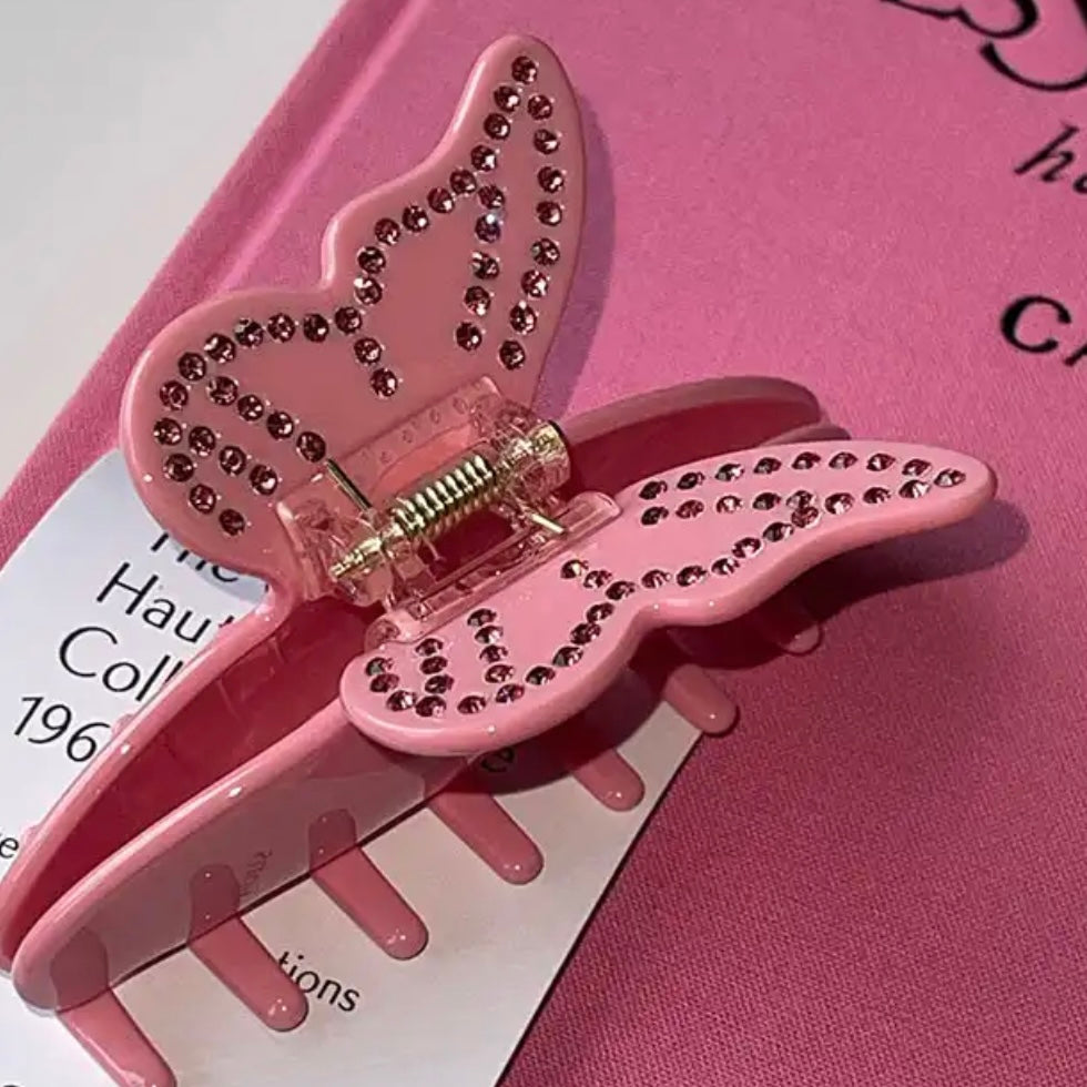 BUTTERFLIES ON CLAW CLIP 🦋 - PINK